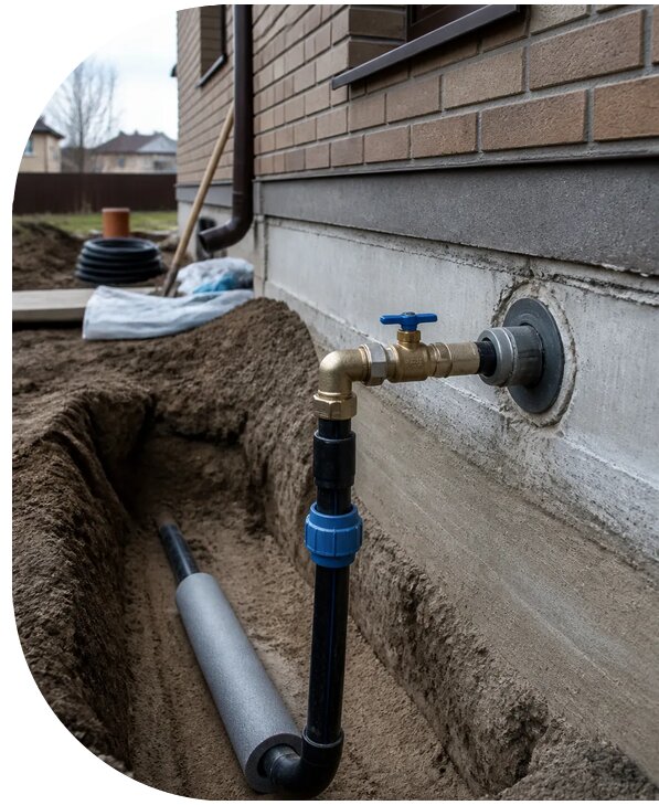 Устройство ввода водопровода в дом в Шарыпове от 8589 р. | АПаруса-Шрп