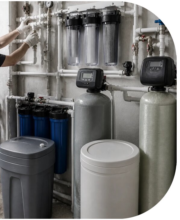 Монтаж системы водоочистки для домов и объектов в Шарыпове